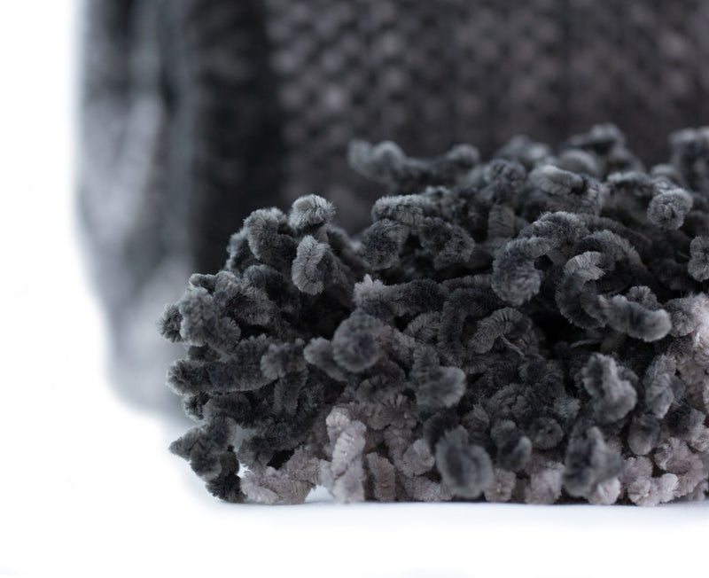 Angus Charcoal Luxury Chenille Soft Throw