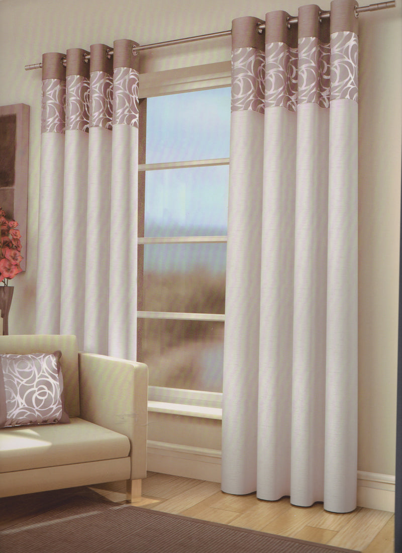 Skye Silver Lined Eyelet Curtains