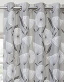 Amelia Grey Scandi Eyelet Lined Curtain