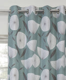 Amelia Teal Scandi Eyelet Lined Curtain