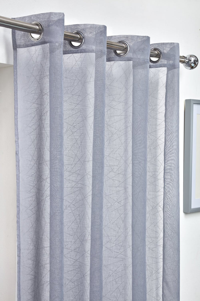 Silver Aries Eyelet Voile Panel