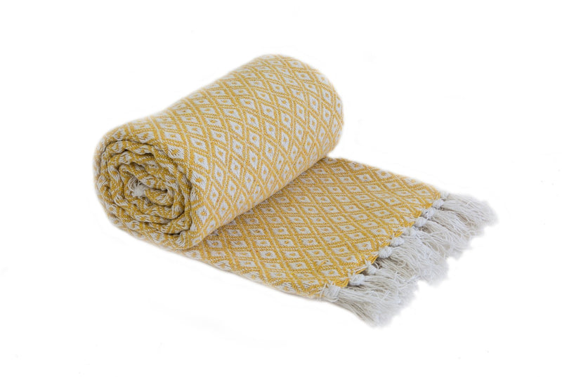 Casablanca – Recycled Cotton Throw in Ochre