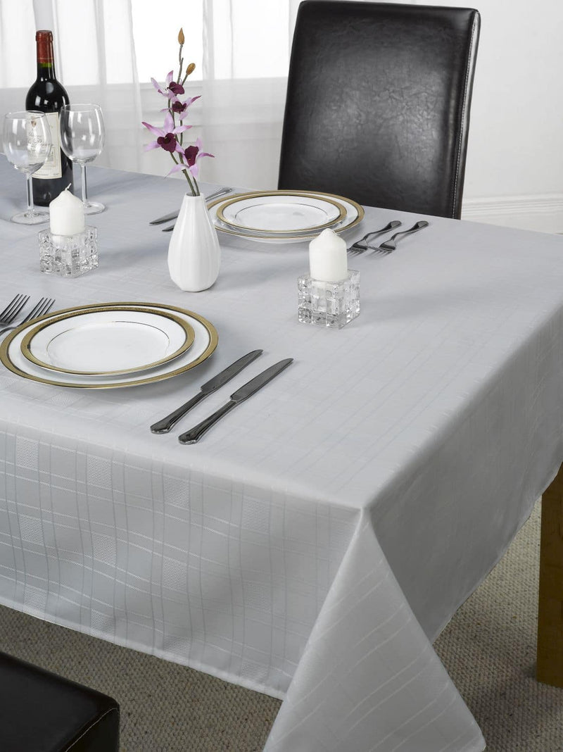 Chequers – Jacquard Tablecloth in Silver