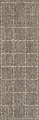 Grey Checked Flatweave Anti-Slip Runner