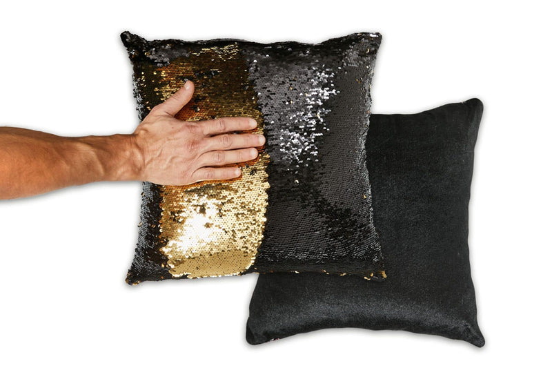Danni – Two Tone Sequin Cushion Cover Gold & Black