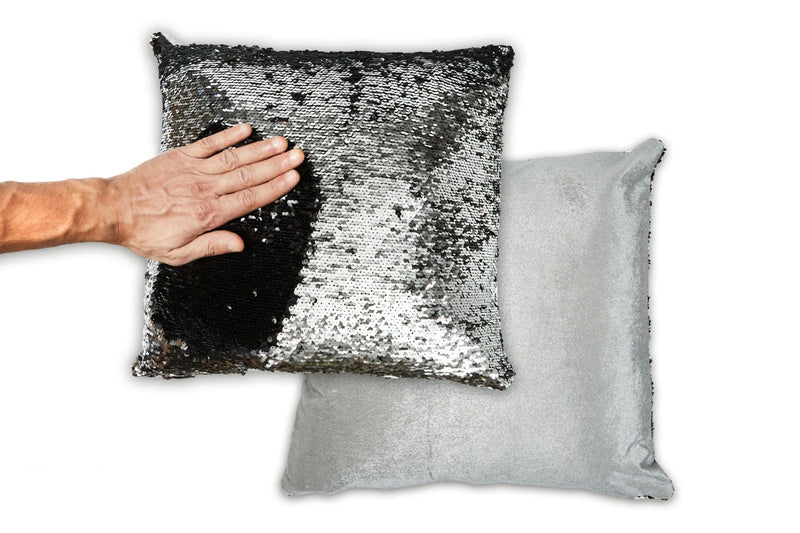 Danni – Two Tone Sequin Cushion Cover Silver & Black