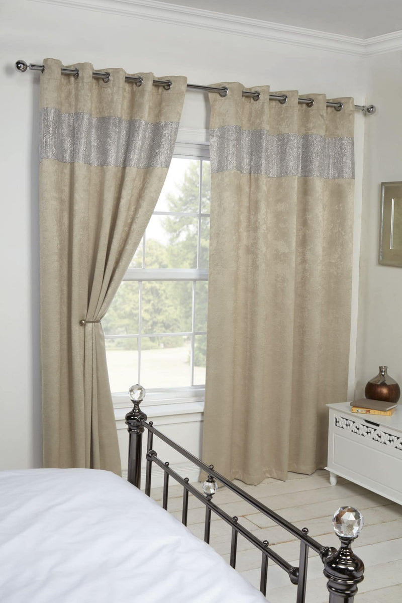 Diandra Natural Eco Black Out Thermal Eyelet Pair of Curtains