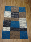 Blue & Beige Rug Portand Size 120 x 170 cm 4' x 5'7"