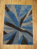 Hand Carved Shatter Blue/grey Rug