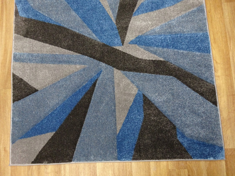 Hand Carved Shatter Blue/grey Rug