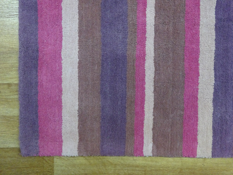 Dusky Pink Tribeca cotton Stripe Rug 120 x 170 cm 4' x 5'7"