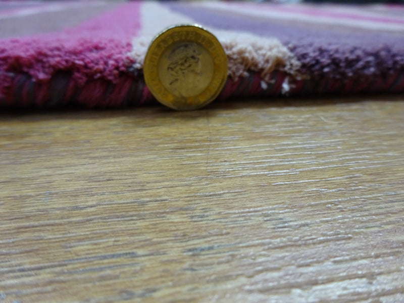 Dusky Pink Tribeca cotton Stripe Rug 120 x 170 cm 4' x 5'7"