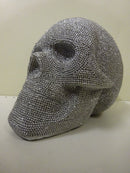 Skull Diamante Glitter Silver Ornament