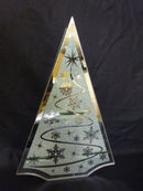 Silver Sparkle Triple Glass Tealight Holder Snowflake Pattern