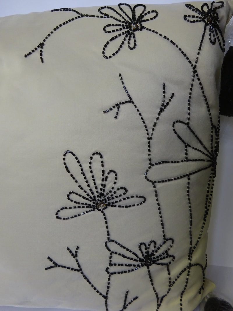 Hand Embroidered Sequin Cushions with corner tassels