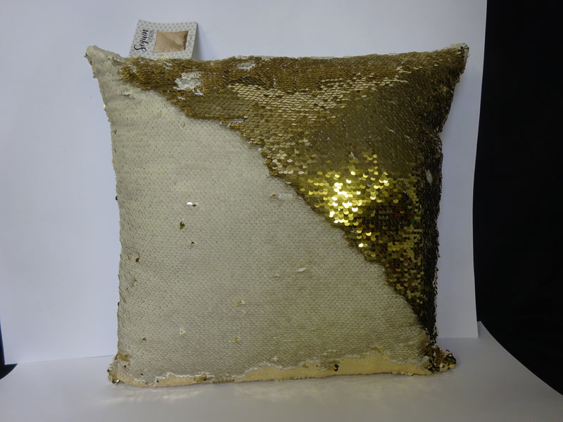 Sequin Cushions Cream & Gold