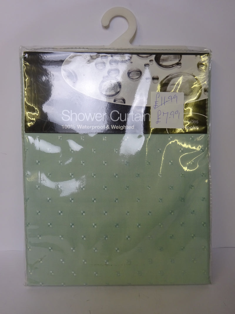 Shower Curtain Available in Green and Cream