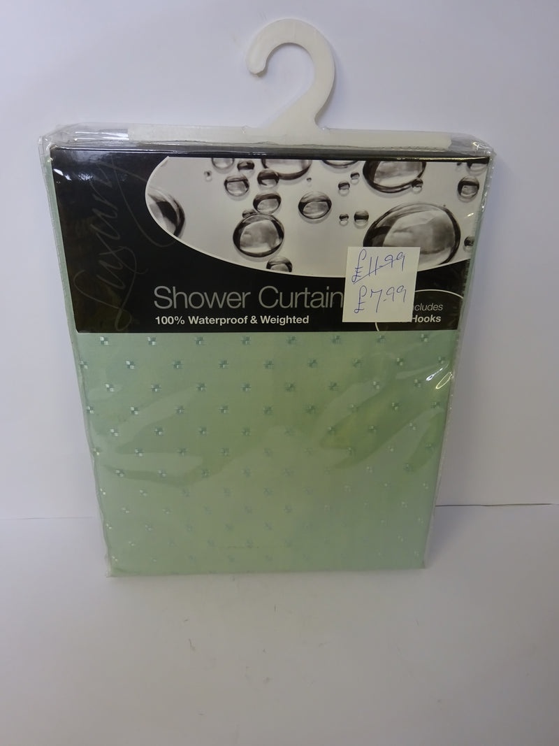 Shower Curtain Available in Green and Cream