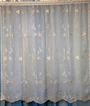 Embroidered Gold & Cream Voile Design 1384 Cut To Measure