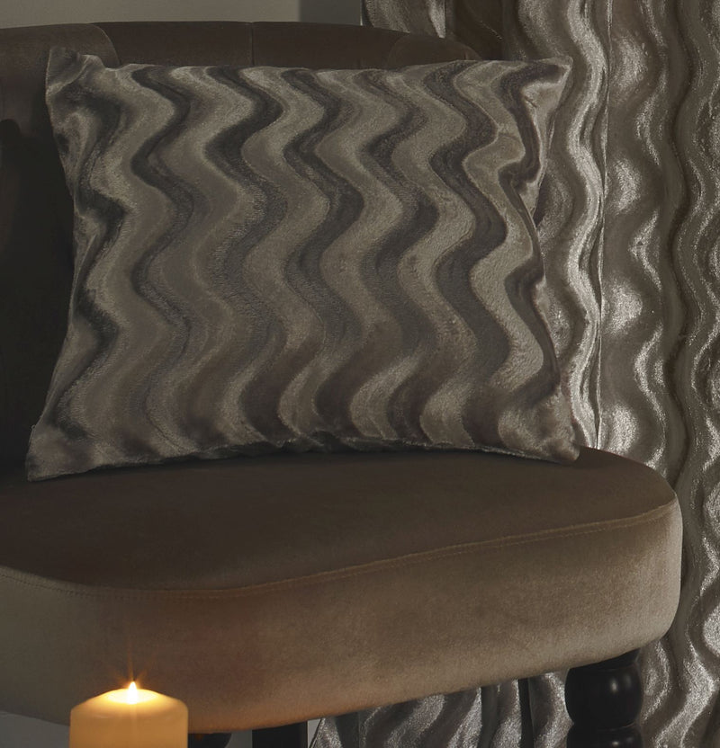 Embossed Velvet Cushion Cover in Taupe