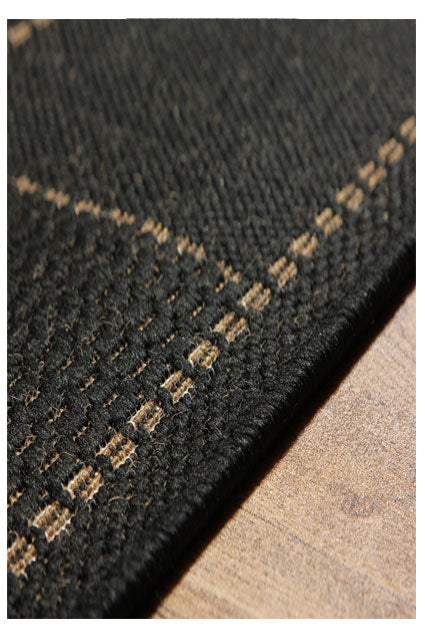 Black Flatweave Anti-slip Rug