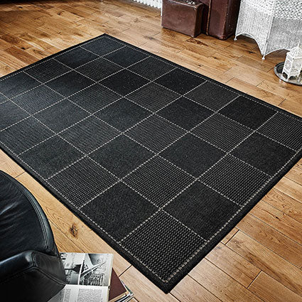 Black Flatweave Anti-slip Rug