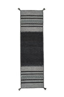 charcoal chenille and cotton runner