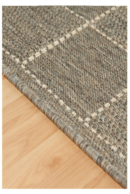 Grey Flatweave Anti-slip Rug