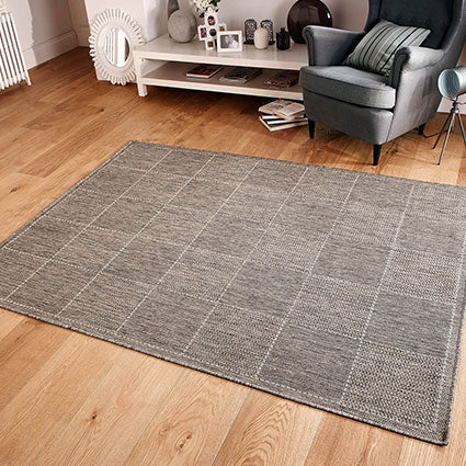 Grey Flatweave Anti-slip Rug