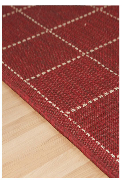 Red Flatweave Anti-slip Rug