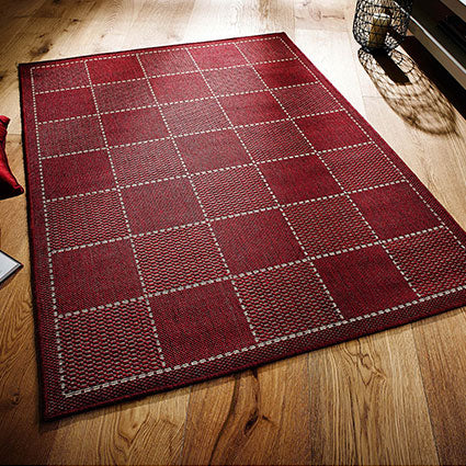 Red Flatweave Anti-slip Rug