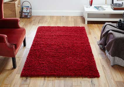 Elsa Red Shaggy Rug