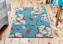 Viva Teal & Beige Floral Rug