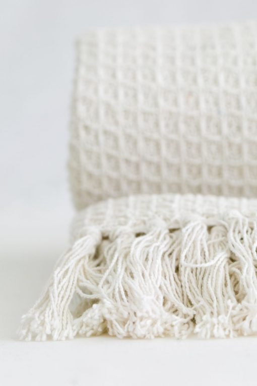 Ivory Honeycomb Throw