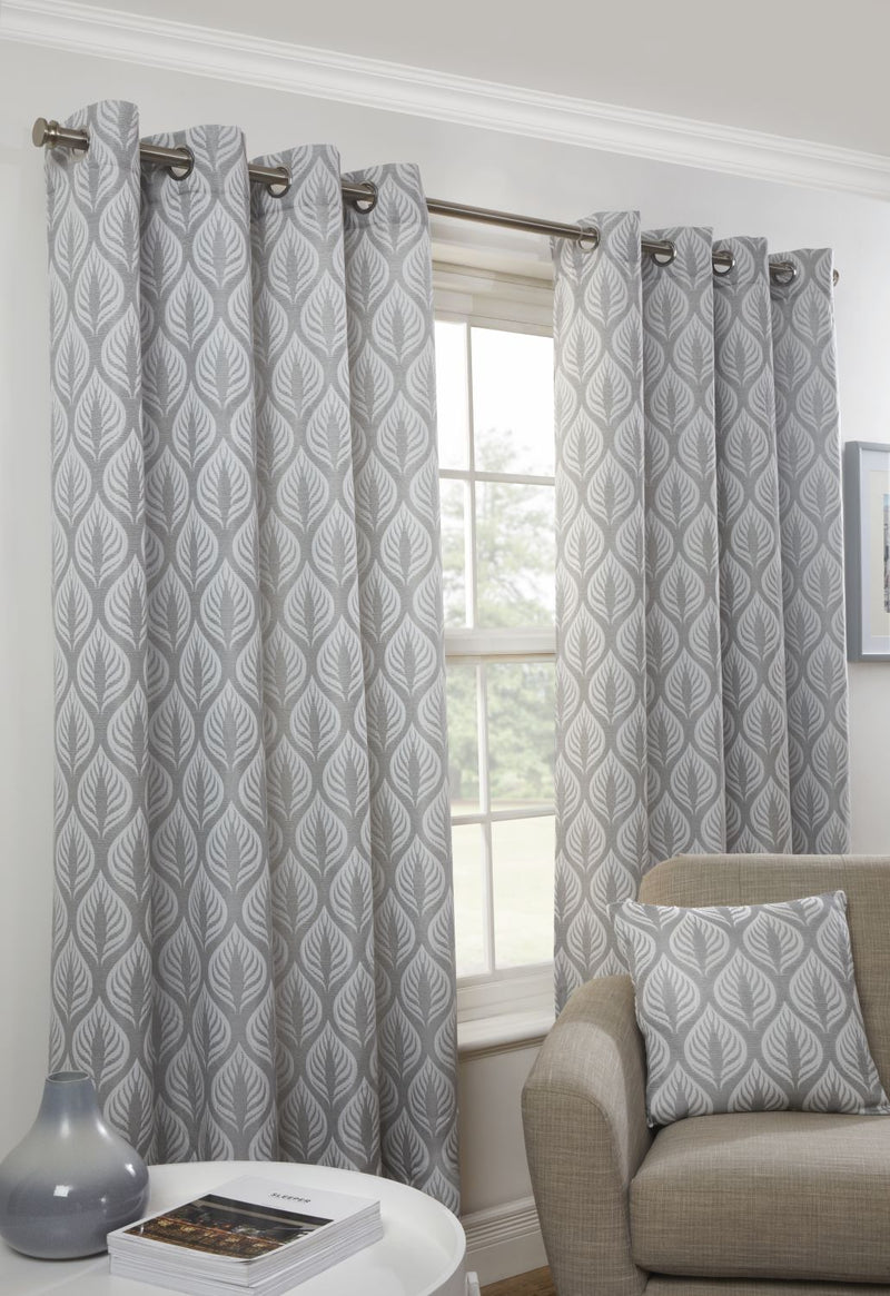 Kew Silver Lined Eyelet Curtains