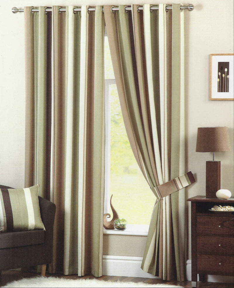 Green Stripe  Whitworth Lined Curtains