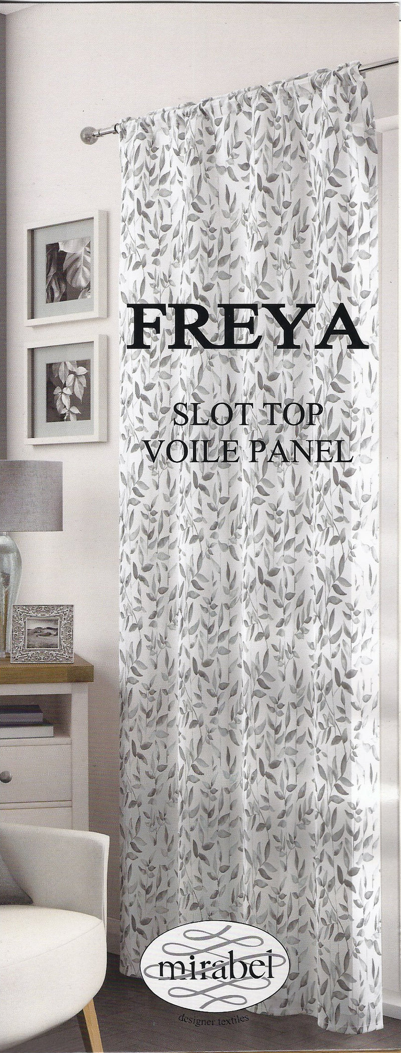 FREYA Rose Ready Made Voile Panel Floral Leaf Effect
