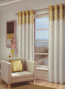 Skye Ochre Lined Eyelet Curtains