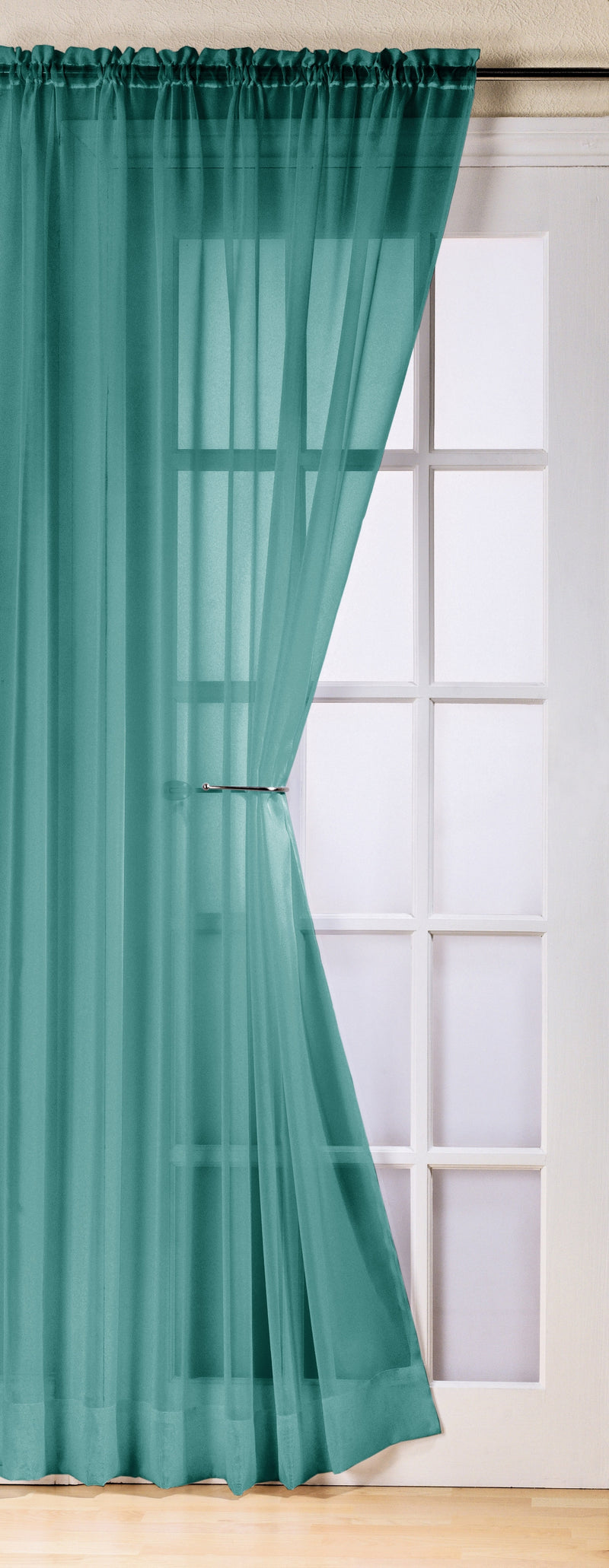 Trent Teal Slot Top Voile Panels
