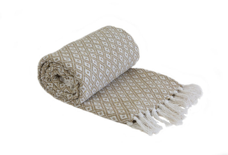 Casablanca – Recycled Cotton Throw in Taupe