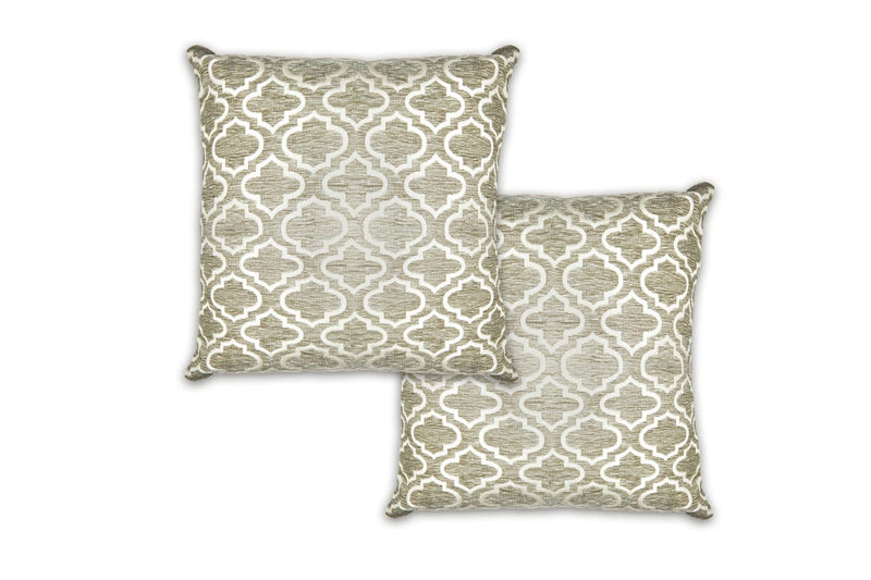 Bohemia – Geometric Satin Chenille Cushion Cover in Silver