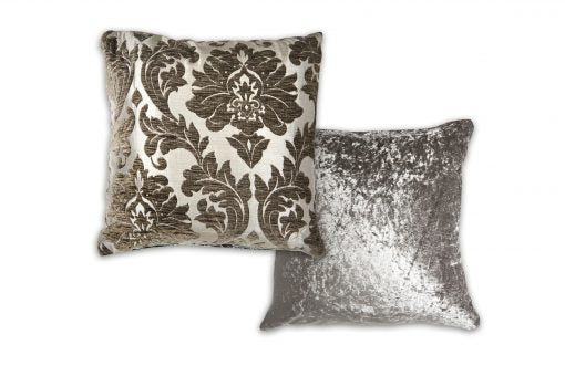 Damask – Luxury Chenille Jacquard Cushion Cover in Charcoal