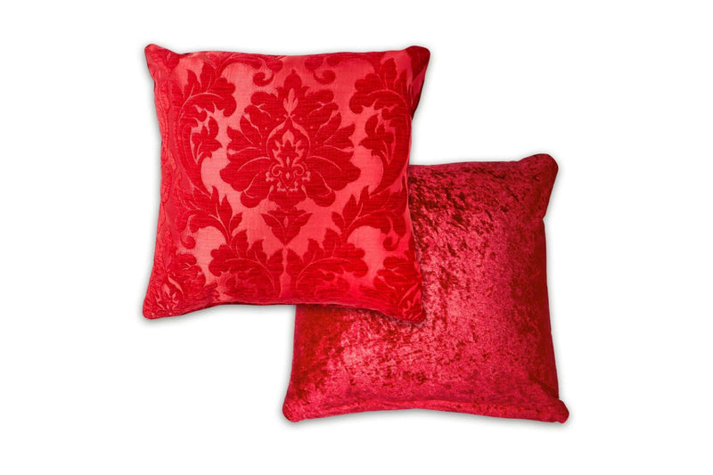 Damask – Luxury Chenille Jacquard Cushion Cover in Red