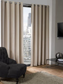 Eco Logan Thermal Blackout Eyelet Lined Curtains 66x 54" & 66 x72" Taupe natural