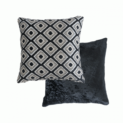 Pisa Geometric Jacquard Cushion Cover in Black