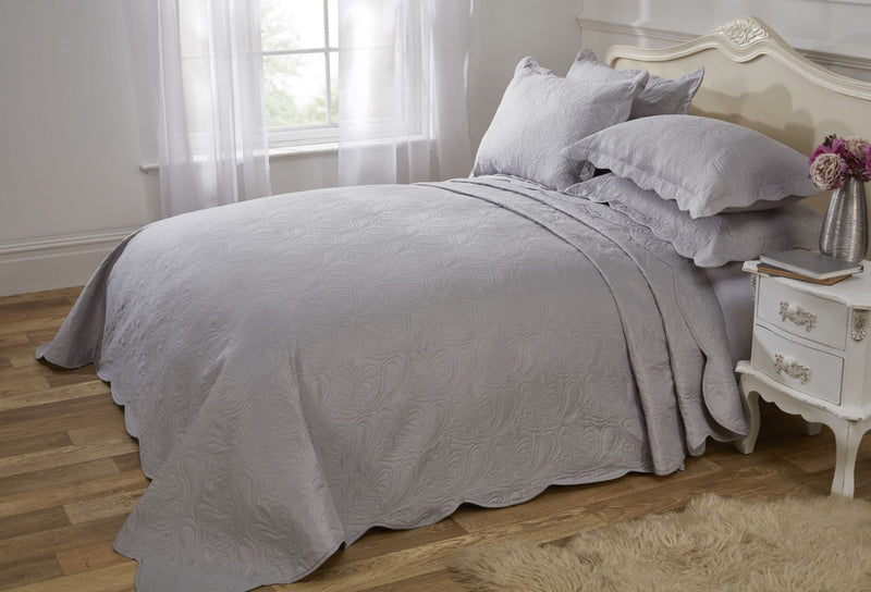 Double Athena Silver Bedspread & 2 Pillow shams